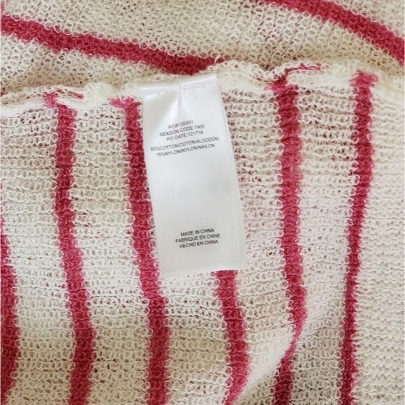 Splendid Striped Twist Hem Knitted Cotton Blend Sleeveless Tank Top Medium Pink - Picture 8 of 10